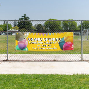 Customize Grand Opening  Balloons Bunting Business Banner