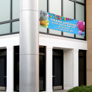 Customize Grand Opening  Balloons Bunting Business Banner