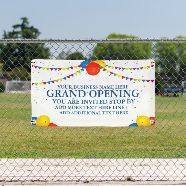Customize Grand Opening Balloons Re-Opening  Banner (Insitu)