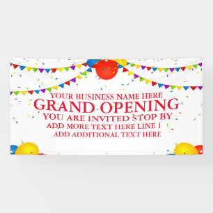 Customize Grand Opening Balloons Re-Opening Banner