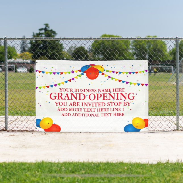 Customize Grand Opening Balloons Re-Opening  Banner (Insitu)