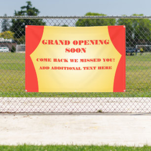 Customize Grand Opening Re-Opening Soon Business  Banner