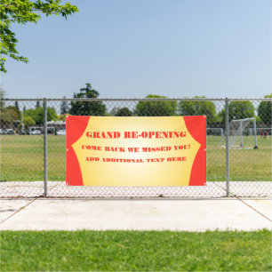 Customize Grand Opening Re-Opening Soon Business Banner