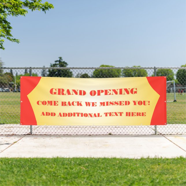 Customize Grand Opening Re-Opening Soon Business Banner (Insitu)