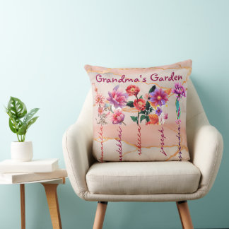 Customize Grandma's Garden Pillow-Mothers Day Gift Throw Pillow