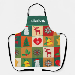 Customize Graphic Patches Christmas Apron