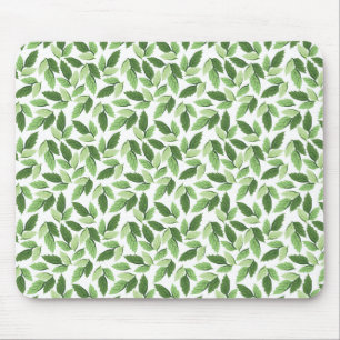 Customize Green Leaf Pattern Mouse Pad