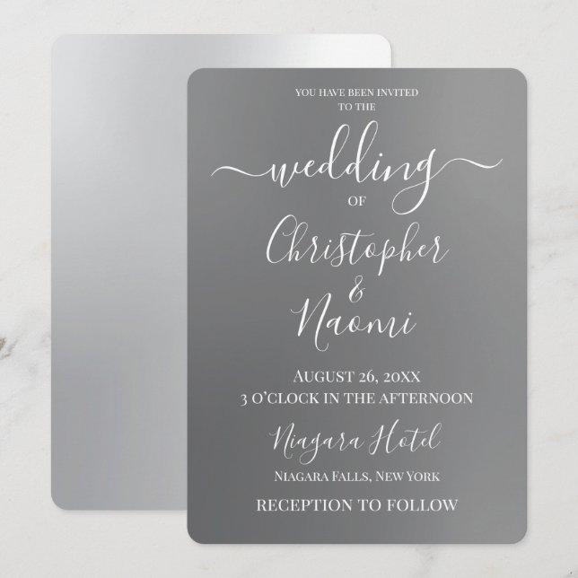 Customize - Grey Fade Invitation (Front/Back)