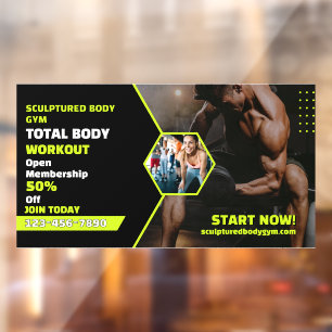 Customize Gym Workout Generic Membership Drive Pro Window Cling