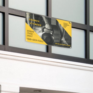 Customize Gym Workout Yellow Black Weight Image  Banner