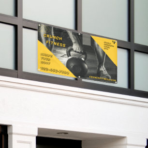 Customize Gym Workout Yellow Black Weight Image  Banner