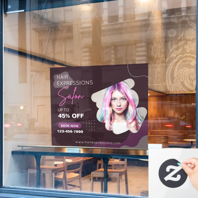 Customize Hair Colouring Highlights Beauty Salon Window Cling (Cafe Window)