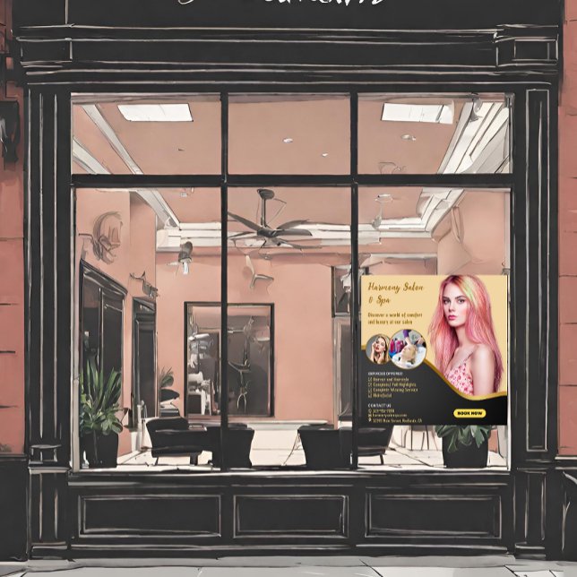 Customize Hair Salon Spa Cut Colour Tinting  Window Cling (Creator Uploaded)