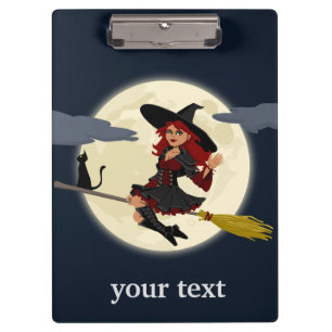 Customize Halloween Witch Design Clipboard