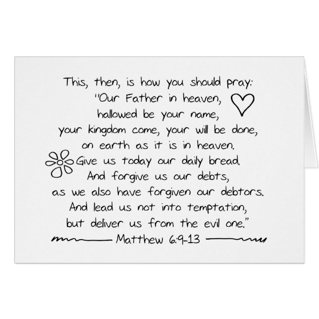 Customize Handwriting Bible Verse The Lords Prayer (Front Horizontal)