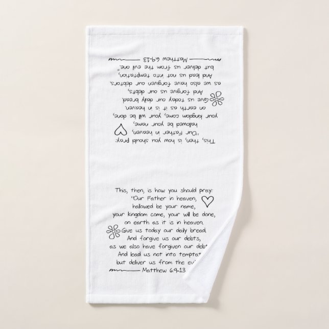 Customize Handwriting Bible Verse The Lords Prayer Hand Towel (Hand Towel)