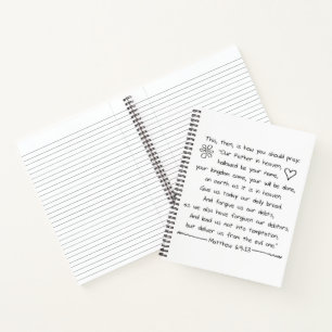 Customize Handwriting Bible Verse The Lords Prayer Notebook