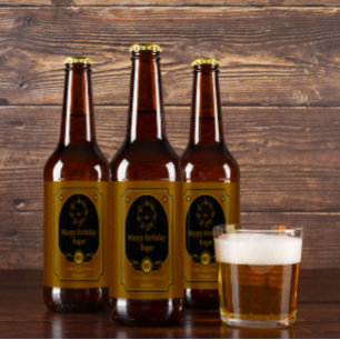 Customize Happy Birthday To A Friend Detailed 2 Beer Bottle Label