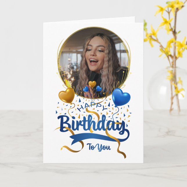 Customize Happy Birthday to You Folded Card (Yellow Flower)