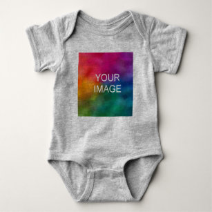 Customize Heather Grey Colour Template Add Image Baby Bodysuit