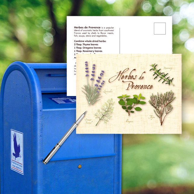 Customize Herbes de Provence Postcard (Send a recipe for Herbes de Provence to your favorite cook  or chef!)