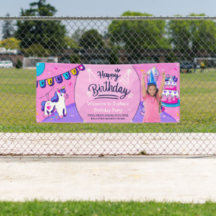 Customize Hispanic Girl Photo Birthday Party  Banner