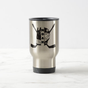 customize Hockey player Travel Mug