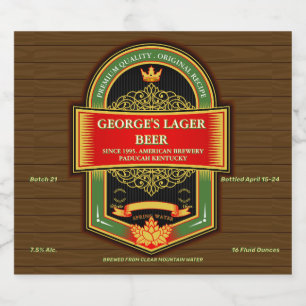 Customize Home Brewed Detailed Beer Bottle Label