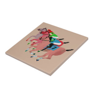 Customize Horse Racing Design Tile