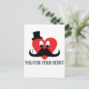 Customize I moustache you for your heart Postcard