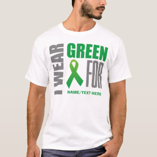 Customize I wear green awareness ribbon T-Shirt