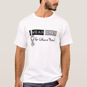 Customize I Wear Grey Ribbon Brain Cancer T-Shirt