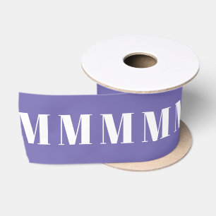 Customize Initial letter Periwinkle White Satin Ribbon
