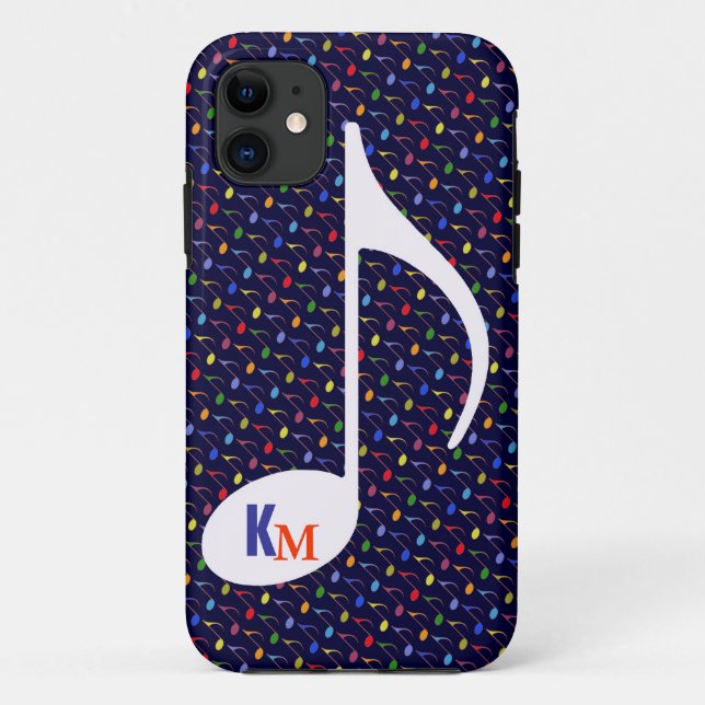customize initials musical note Case-Mate iPhone case (Back)
