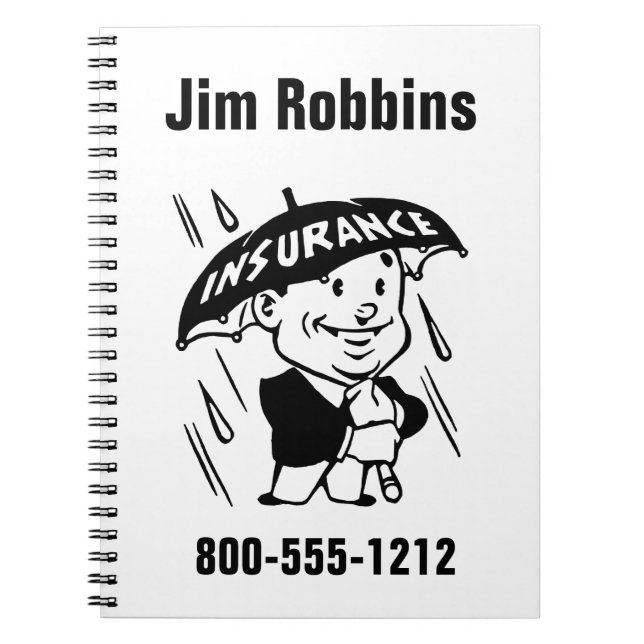 Customize Insurance Agent or Agency 2 Side Notebook (Front)