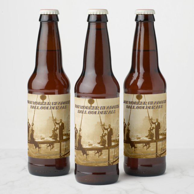 Customize Iron Worker Headache Ball Home Brewed  Beer Bottle Label (Bottles)