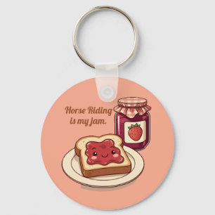 [Customize] is my jam - cute jam and toast cartoon Keychain