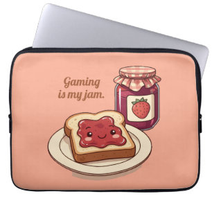 [Customize] is my jam - cute jam and toast cartoon Laptop Sleeve