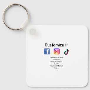 Customize it add social media website email text m keychain