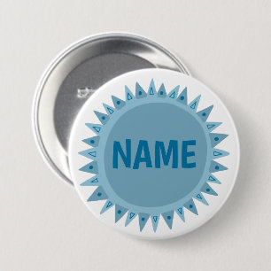 CUSTOMIZE IT Blue Sunshine Name Tag 3 Inch Round Button