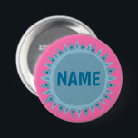 CUSTOMIZE IT Blue Sunshine Pink 3 Inch Round Button<br><div class="desc">Decorate your outfit with this cool art button. Makes a great  gift! You can customize it and add text too. Check my shop for lots more colours and patterns! Let me know if you'd like something custom too.</div>