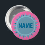 CUSTOMIZE IT Blue Sunshine Pink 3 Inch Round Button<br><div class="desc">Decorate your outfit with this cool art button. Makes a great  gift! You can customize it and add text too. Check my shop for lots more colours and patterns! Let me know if you'd like something custom too.</div>