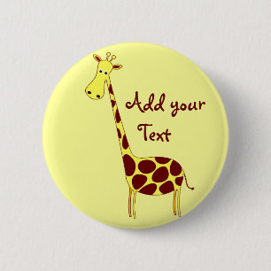Customize It! Cute Giraffe Design 2 Inch Round Button