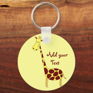 Customize It! Cute Giraffe Design Keychain