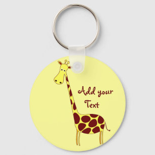 Customize It! Cute Giraffe Design Keychain