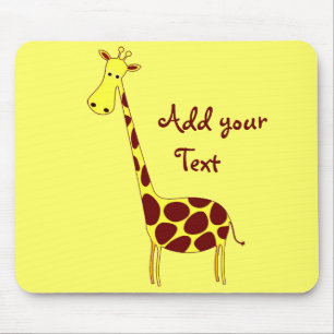 Customize It! Cute Giraffe Design Mouse Pad