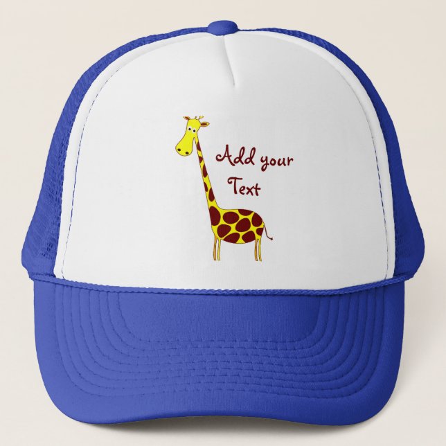 Customize It! Cute Giraffe Design Trucker Hat (Front)