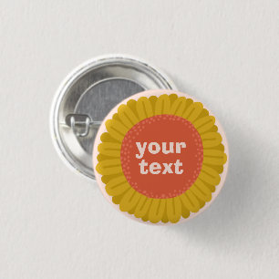 CUSTOMIZE IT Cute Sunflower Daisy Name Tag 1 Inch Round Button