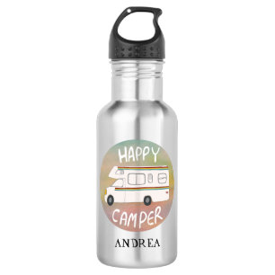 CUSTOMIZE IT Happy Camper Fun RV Sunset Motorhome 532 Ml Water Bottle