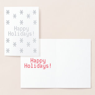 Customize it, Happy Holidays, snowflakes Foil Card